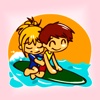 Surfers Couple Stickers!