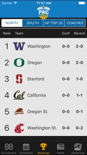 Pac 12 Football Schedules & Scores(圖3)-速報App