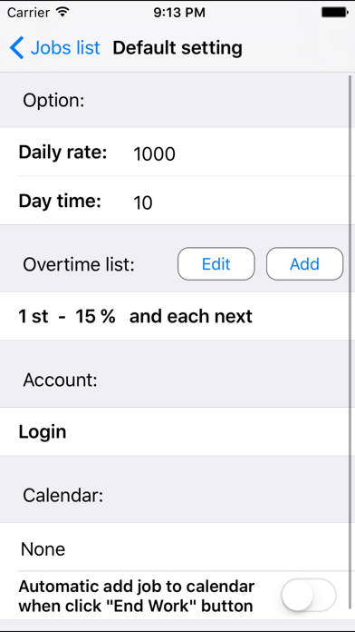 Overtime Calc Lite screenshot 4