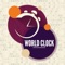 Smart World Clock shows current local time and date in cities and countries in all time zones
