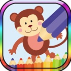 Kids Coloring Book monkey and frinds animal