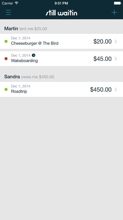 IOU Debt Manager Still Waitin screenshot-0