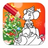 Merry Christmas Mouse Coloring Book Game Edition
