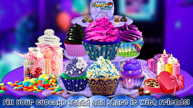 DIY Galaxy Cupcake Maker - Chef Kitchen Craze fun(圖4)-速報App