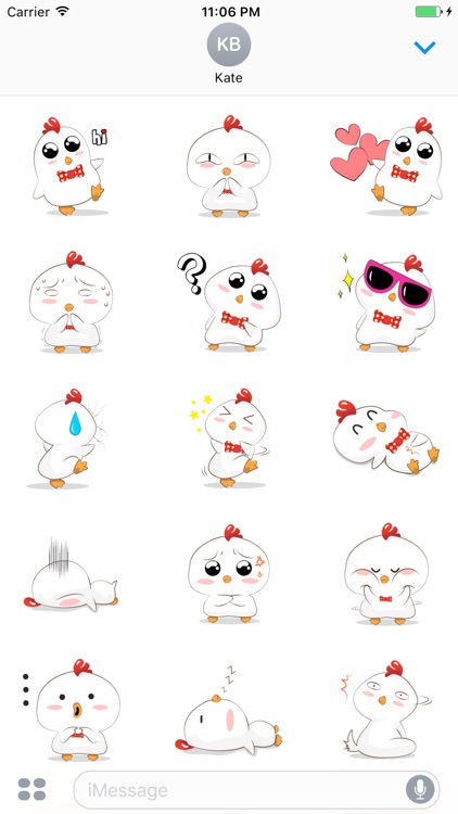 The Little White Cutie Chicken Stickers