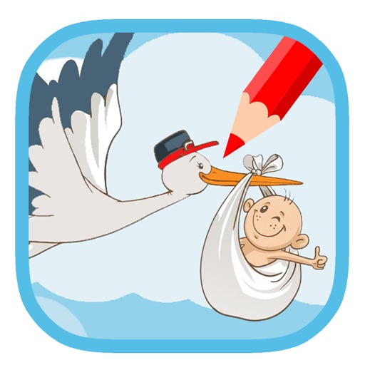 Preschool Game Coloring Page Bird And Baby icon