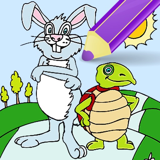 Free Bunny And Turtle Coloring Page Game Edition iOS App