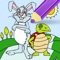 Free Bunny And Turtle Coloring Page Game Edition
