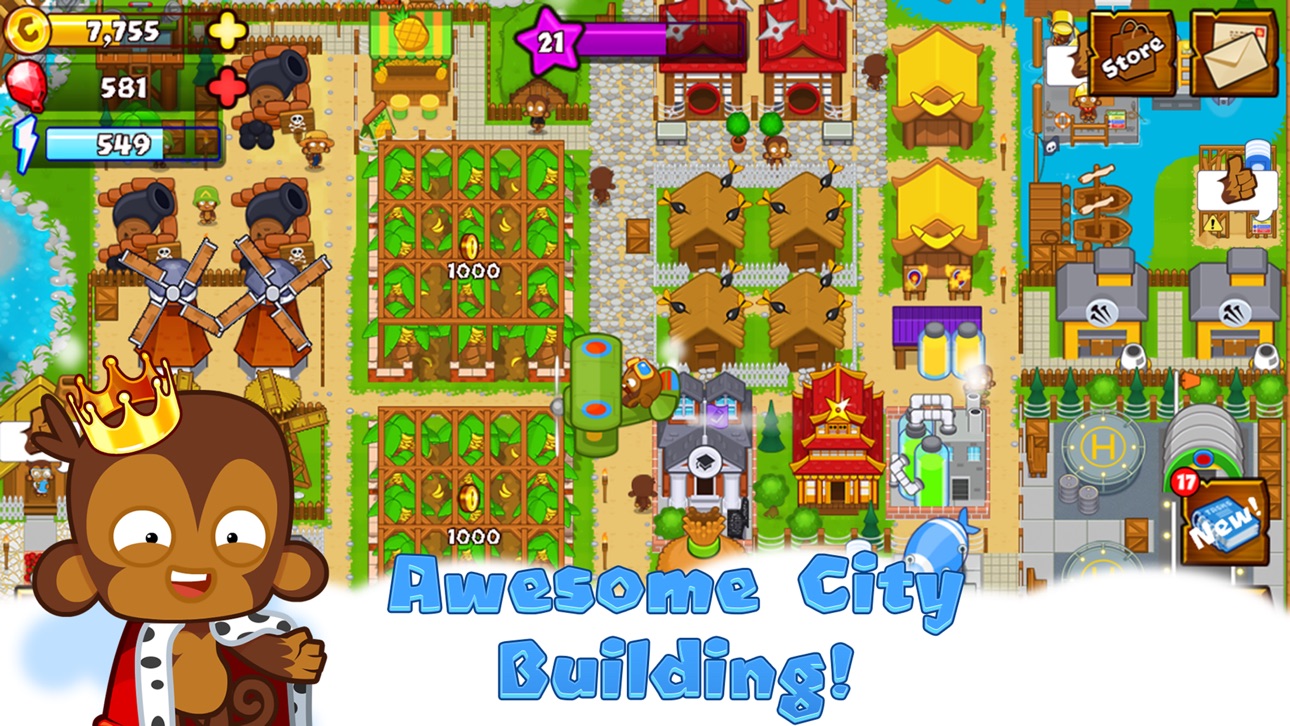 Bloons Monkey City iOS Mod IPA screenshot 1 - iOS game interface