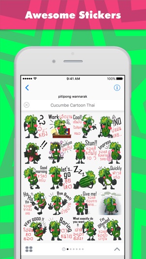 Cucumbe Cartoon Thai stickers by wpitipo