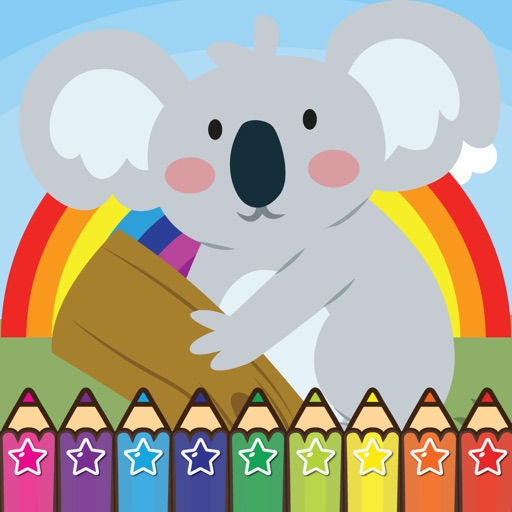 Coloring Cartoon Book Wild Koala preschool Icon