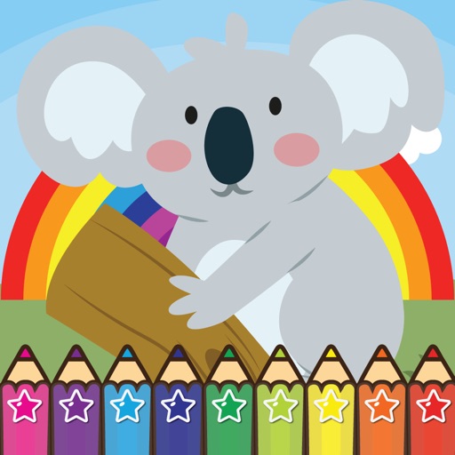 Coloring Cartoon Book Wild Koala preschool icon