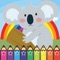 Coloring Cartoon Book Wild Koala preschool