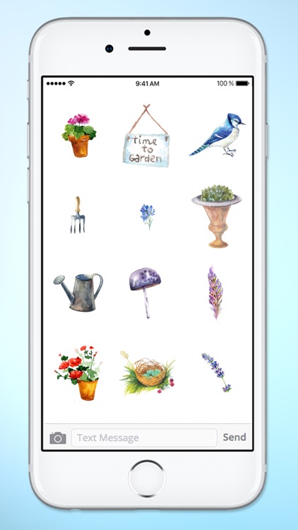 Watercolor Gardening Flowers and Birds Sticker Pac screenshot-4