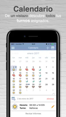 Bildschirmfoto 1 Turnos de trabajo - Calendario iphone