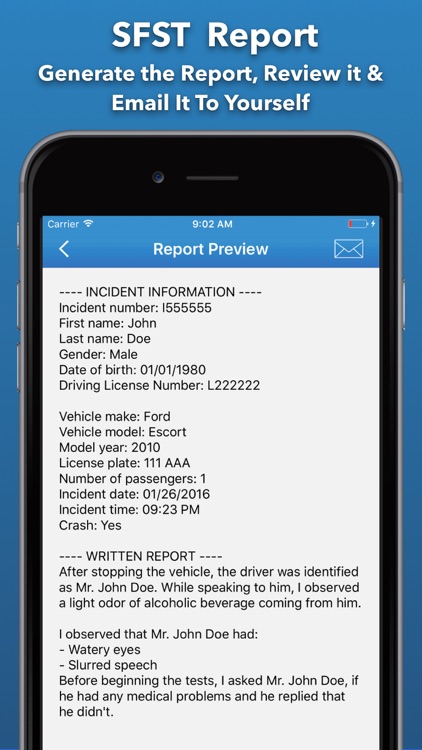 SFST Report - DUI Test Notes for Law Enforcement screenshot-3