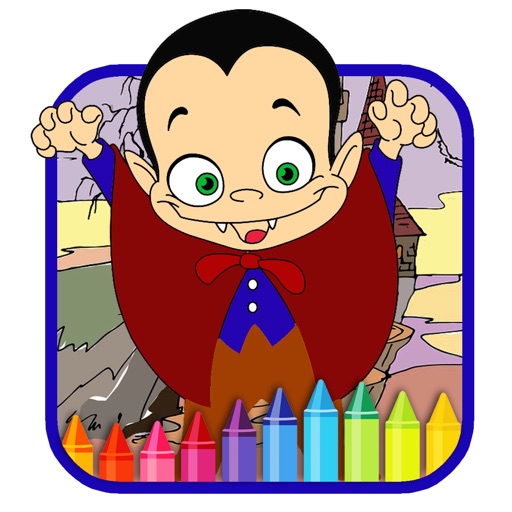 Coloring Book For Kids Dracula Halloween Version Icon