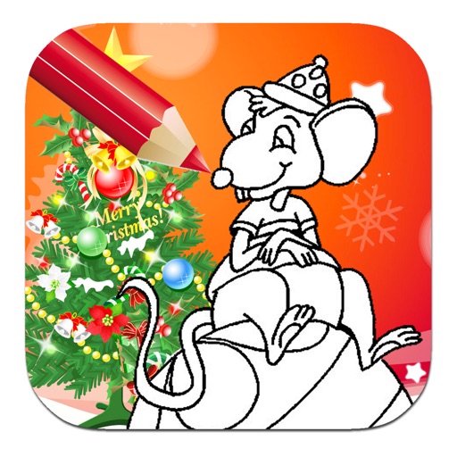 Merry Christmas Mouse Coloring Book Game Edition Icon