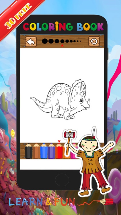 Dino Coloring Pencils:Coloring Pages For Girl&Boy