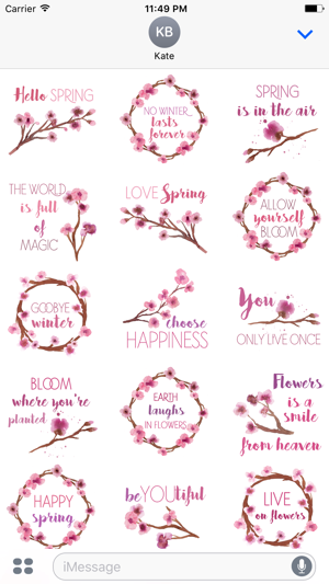 Spring Watercolor Messages Stickers(圖2)-速報App