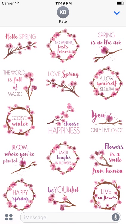 Spring Watercolor Messages Stickers