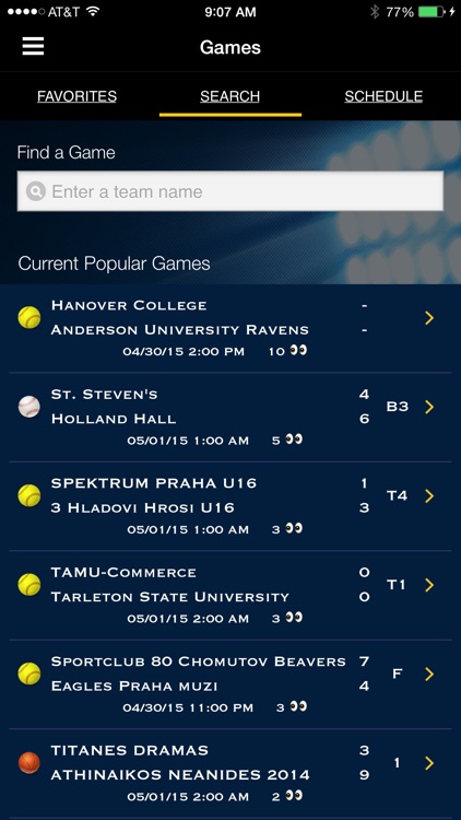 iScore Central - Live Games