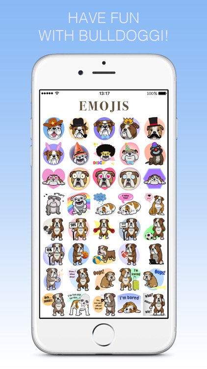 Bulldoggi Emojis - English Bulldog Emoji Stickers