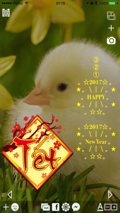 Làm thiệp Tết Xuân Đinh Dậu - Chụp hình Sticker