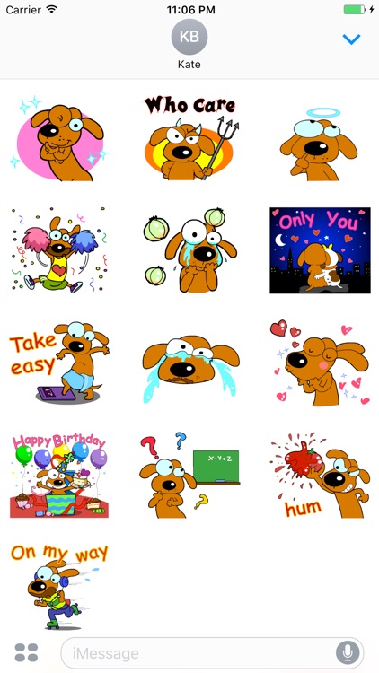 Funny Brown Puppy English Sticker