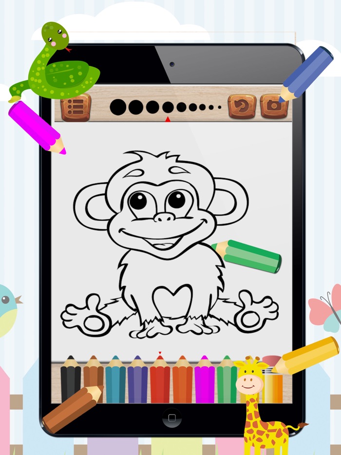 Kids Coloring Book monkey and frinds animal