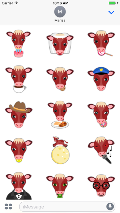 Red Cow Emoji Stickers for iMessage 1.0 IOS -