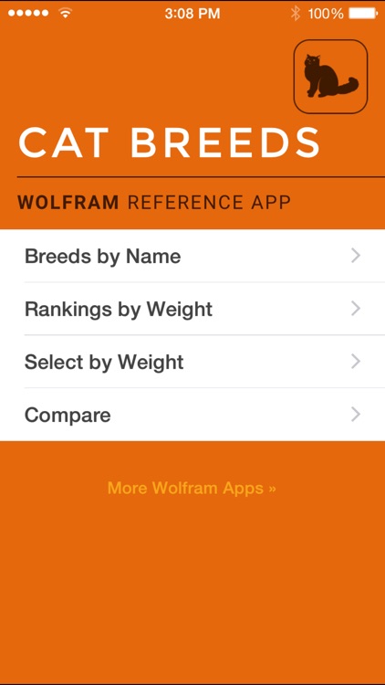 Wolfram Cat Breeds Reference App