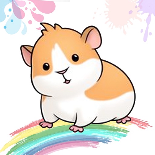 Cute Hamster Coloring Book Drawing for Kid Icon