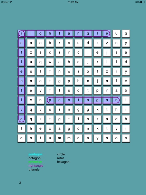 2D Shapes Wordsearch