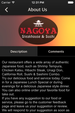 Nagoya Steakhouse and Sushi screenshot 3