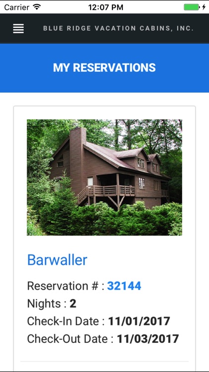 Blue Ridge Vacation Cabins Guest App