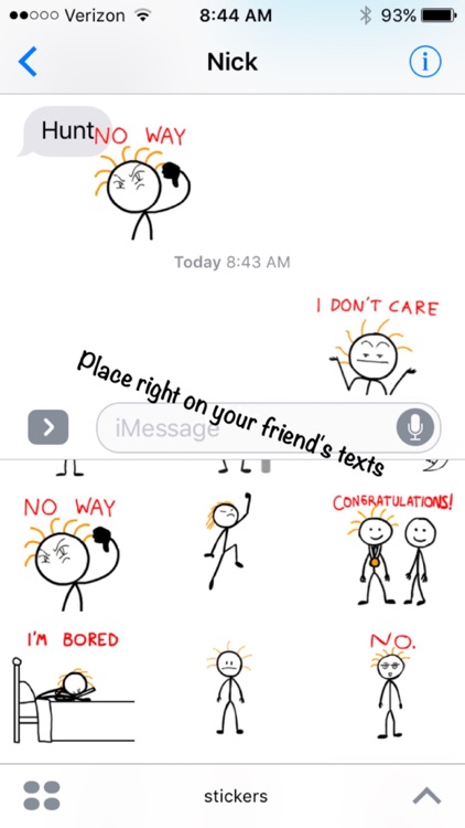 Stick Texting Stickers for iMessage