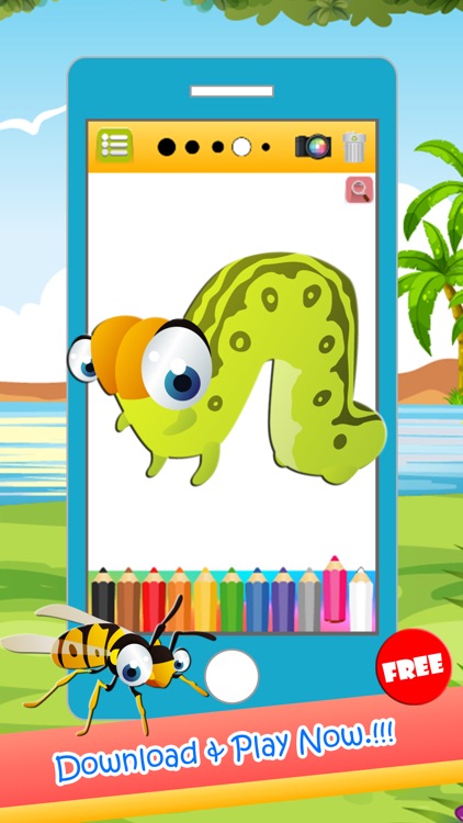 Insects & Bugs Coloring Book Painting Pages Games screenshot-4