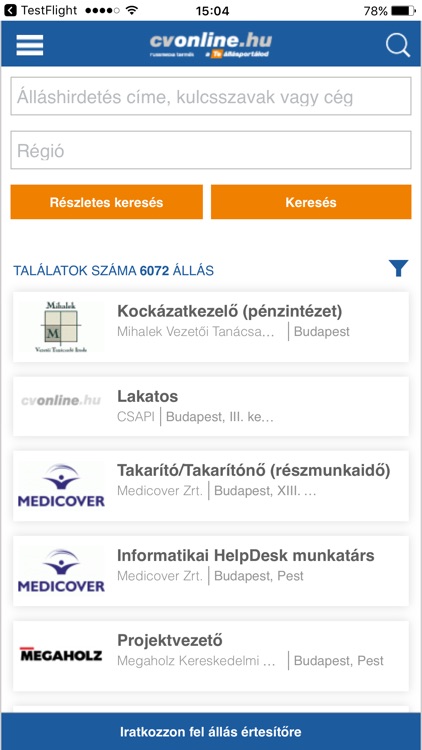 Cvonline.hu állások screenshot-4