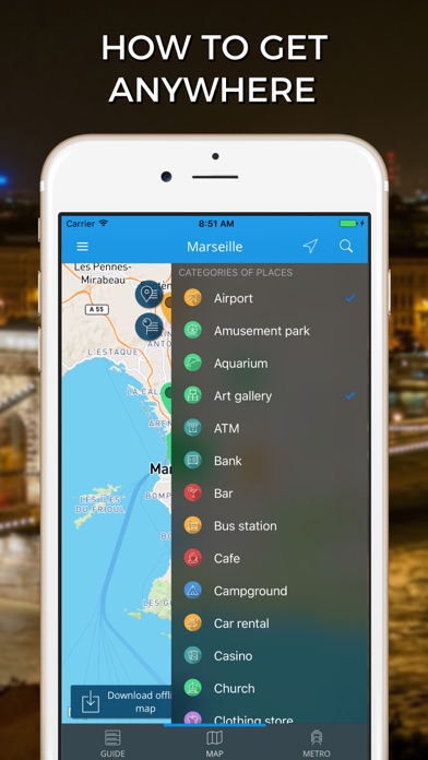 Marseille Travel Guide with Offline Street Map screenshot 3