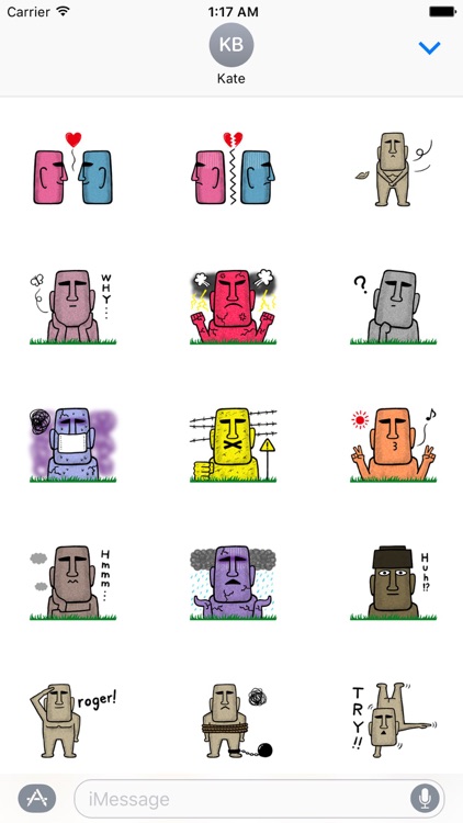 Funny MOAI Statue Stickers