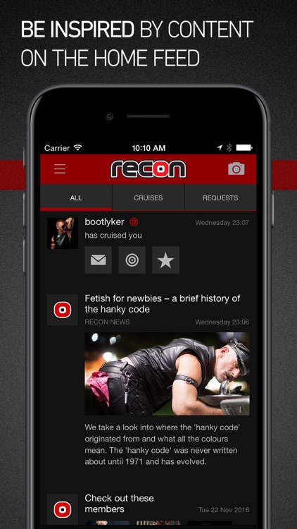 Recon - gay fetish profiles. Men, leather and more