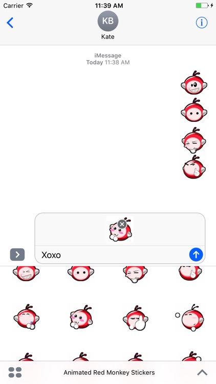 Animated Red Monkey Stickers For iMessage