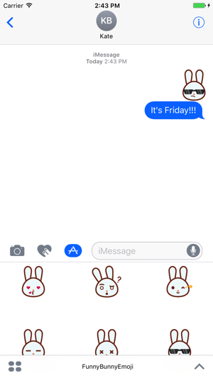 Funny Bunny Emoji Pack(圖1)-速報App