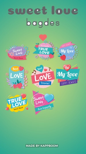 Geometric Love Badge Stickers