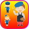 Icon Occupation Coloring Book Page - Kids Learning Game
