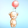 Teddy Bear Balloons Hearts & Butterflies Stickers