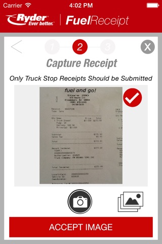 Ryder Fuel Receipt screenshot 2