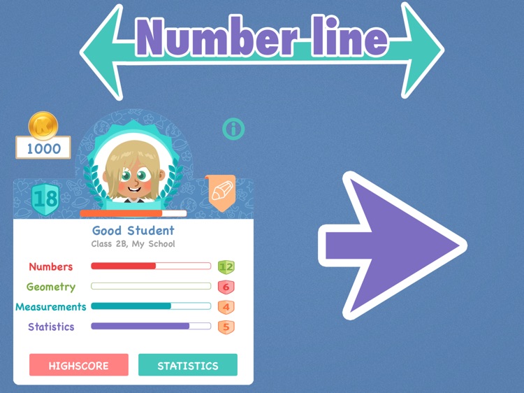 Number line - learn counting for 1st grade