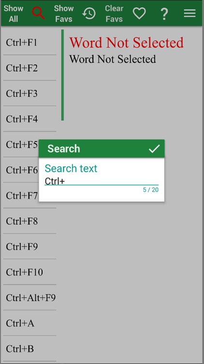 Shortcut Keys for Excel